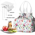 thumbnail image 4 of Pioneer Flower Floral Print Pattern Drawstring Lunch Bag Women - Drawstring Lunch Bag Insulated for Work Office - Stain-Resistant Large Lunchbags for Women with Multi-Pockets, 4 of 6