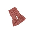 thumbnail image 5 of IZhansean Kids Toddler Baby Girl Long Pants Bell Bottom Corduroy Flared Trousers Ruffle Leggings Fall Winter Clothes Dark Pink 4-5 Years, 5 of 8