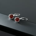 thumbnail image 5 of Gem Stone King 925 Sterling Silver Red Garnet Dangling Earrings for Women (5.48 Cttw, Gemstone Birthstone, Cushion 8MM), 5 of 5