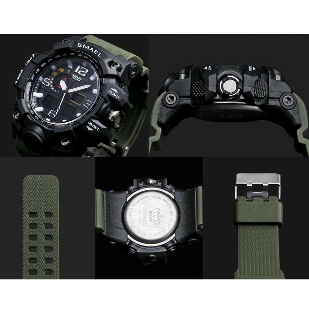 Smael Smael Men Sports Watches Dual Display Analog Digital Led Electronic Quartz Wristwatches Waterproof Swimming Military Watch Walmart Com Walmart Com