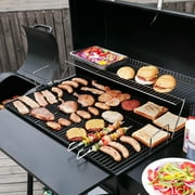 Royal Gourmet 36 Charcoal Barrel Grill with Offset Smoker, Adjustable Grates and Thermometer