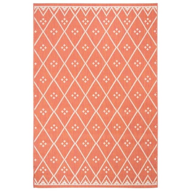 Tapis Rectangulaire Moyen Intérieur & Extérieur 5 Pi. 3 Po. x 7 Pi. 7 Po. Terracotta & Beige Clair