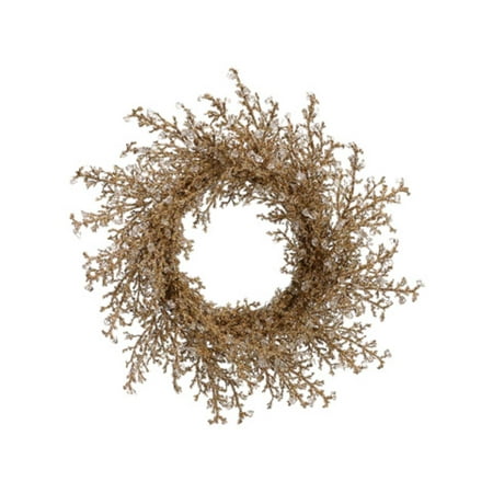 Allstate 28" Unlit Gold Frosted Twig Artificial Christmas Wreath