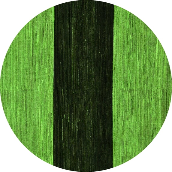 Ahgly Company Indoor Round Abstract Green Modern Area Rugs, 3' Round