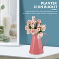 thumbnail image 5 of YSNOOWE Elegant Rustic Pink Flower Bucket - Durable Iron Vase for Home Decor 2Pcs, 5 of 8