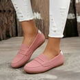 thumbnail image 2 of Canvas Loafers for Women Wide Width Comfortable Slip on Work Flats Lightweight Dressy Casual Walking Shoes Pink Size 9.5, 2 of 3