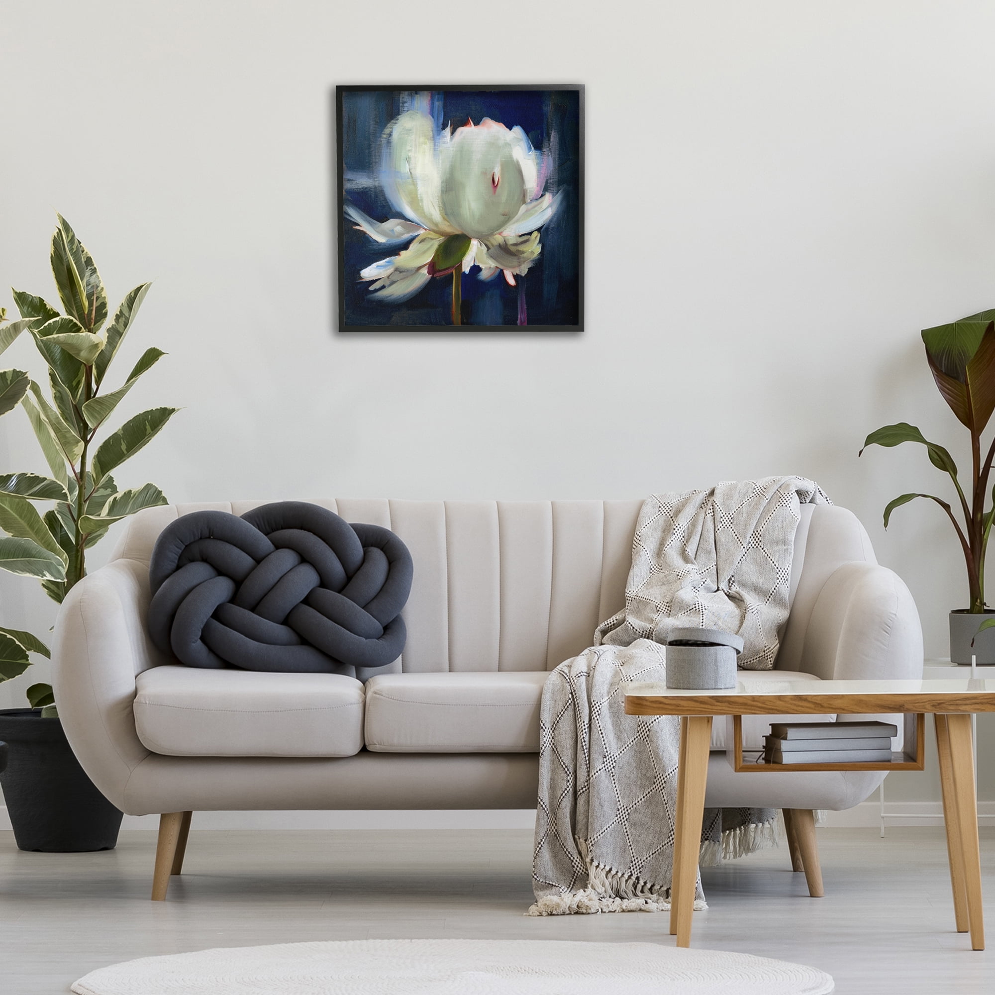 Stupell Industries Abstract Painted Flower Botanical & Floral Painting Black Framed Art Print Wall Art, 24 x 24