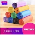 thumbnail image 3 of 5 Rolls 1 pack 100Pcs Household Disposable Trash Pouch Kitchen Storage Garbage Bags Cleaning Waste Bag Plastic Bag (Color : Black, Size : 45x50cm), 3 of 8