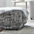 thumbnail image 3 of Roundhill Furniture Lancelot Striped Cocktail Ottoman, Gray and Navy, 3 of 7