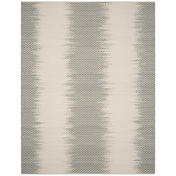 SAFAVIEH Cotton Kilim Otis Overdyed Chevron Cotton Area Rug, Dark Green/Ivory, 8' x 10'