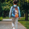 thumbnail image 3 of Garronmavis Fire Ice Wolf 17-inch Large Capacity Kids School Backpack, Multi-Pocket Elementary Student Bookbag with Adjustable Shoulder Straps, Suitable for Boys Girls Daily School, 3 of 8