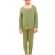 thumbnail image 1 of Conjunto de ropa interior térmica para niños y niñas, capa base para jóvenes, pantalones térmicos suaves, camisa de manga larga, verde, 1 of 8