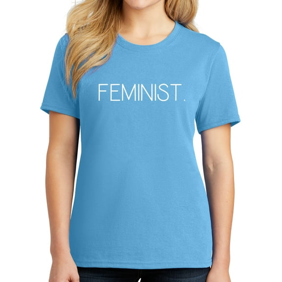 Feminist Shirt Feminism Graphic Tees for Women Casual Summer Tops Aquatic Blue (2XL)