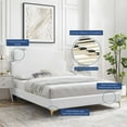 thumbnail image 4 of Platform Bed Frame, Full Size, Velvet, White, Modern Contemporary Urban Design, Bedroom Master Guest Suite, 4 of 10