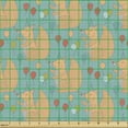 thumbnail image 2 of Cartoon Fabric by the Yard, Birthday Celebration Party Theme with Squirrels Balloons, Upholstery Fabric for Dining Chairs Home Decor Accents, Cadet Blue Multicolor by Ambesonne, 2 of 5