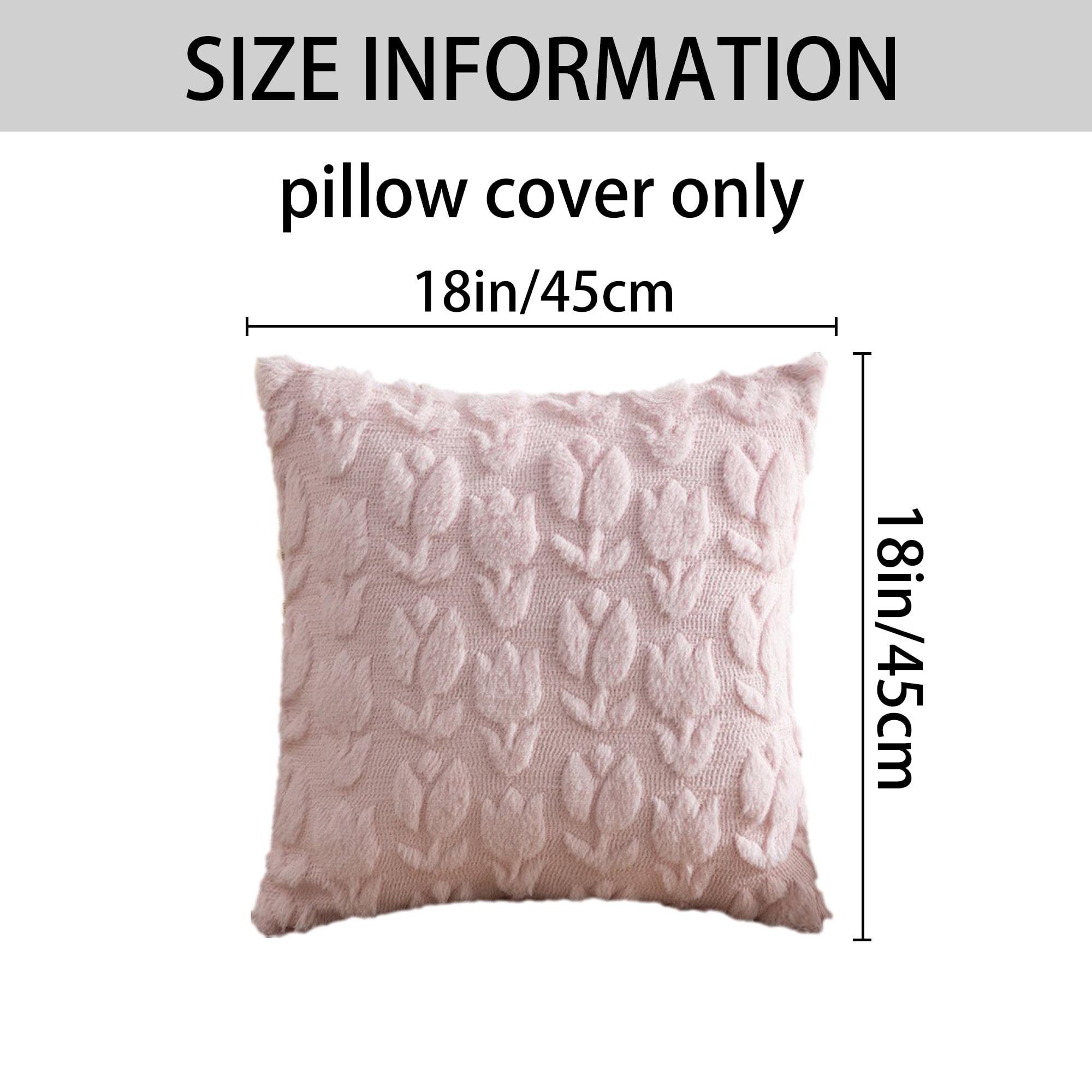 Unique Bargains Throw Pillow Covers Soft Flower Pattern Pink 18" x 18"