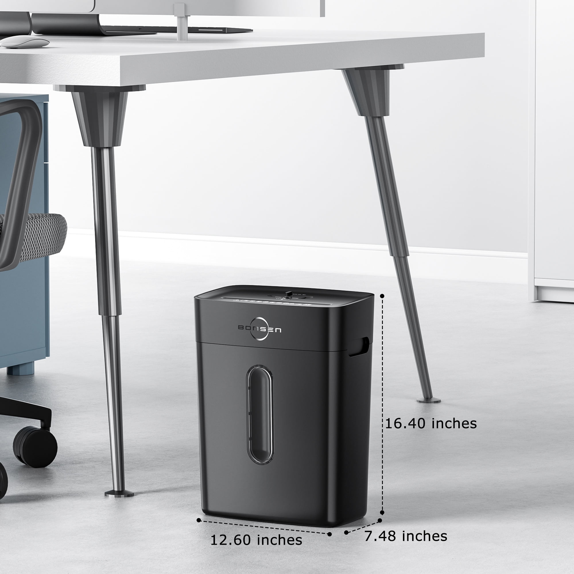BONSEN 10-Sheet Cross Cut Paper Shredder for Home Office Use with 4 Gallons Wastebasket
