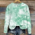 thumbnail image 4 of WUANDIXFA Girls Casual Crewneck Sweatshirts 2-14 Years Long Sleeve Color Block Loose Fit Fall Cute Pullover Tops,Green,7-8 Years, 4 of 5