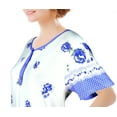 thumbnail image 2 of Chemin de Moda Women's Short Sleeve Button Front Rose Print Floor-length Nightgown, 2 of 4