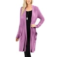 thumbnail image 1 of J. METHOD Women's Open Front Long Sleeve Cardigan Casual Basic Lightweight Soft Sweater with Slouchy Pockets NEWJ1440 Dark Mauve XL, 1 of 5