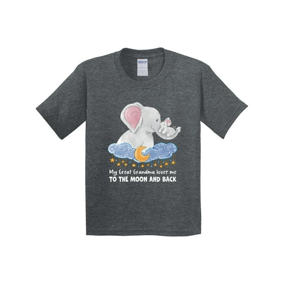 Inktastic My Great Grandma Loves Me to the Moon and Back Elephant Youth T-Shirt