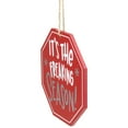thumbnail image 4 of Northlight 5" Red Octagonal "It's the Freaking Season" Wooden Sign Christmas Ornament, 4 of 5