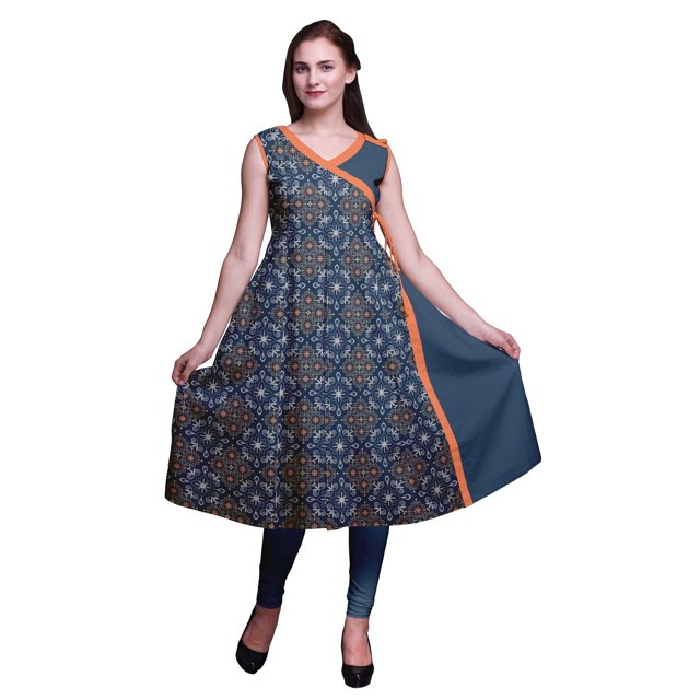 Bimba Kurtas Ethniques Imprimés Style Angrakha pour Femmes Hauts d'Été