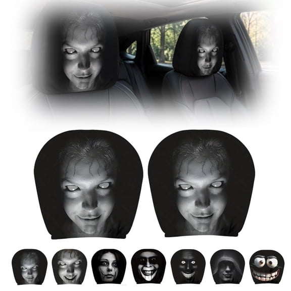 Ghost Face Headrest Covers, Scary Headrest Covers for Car