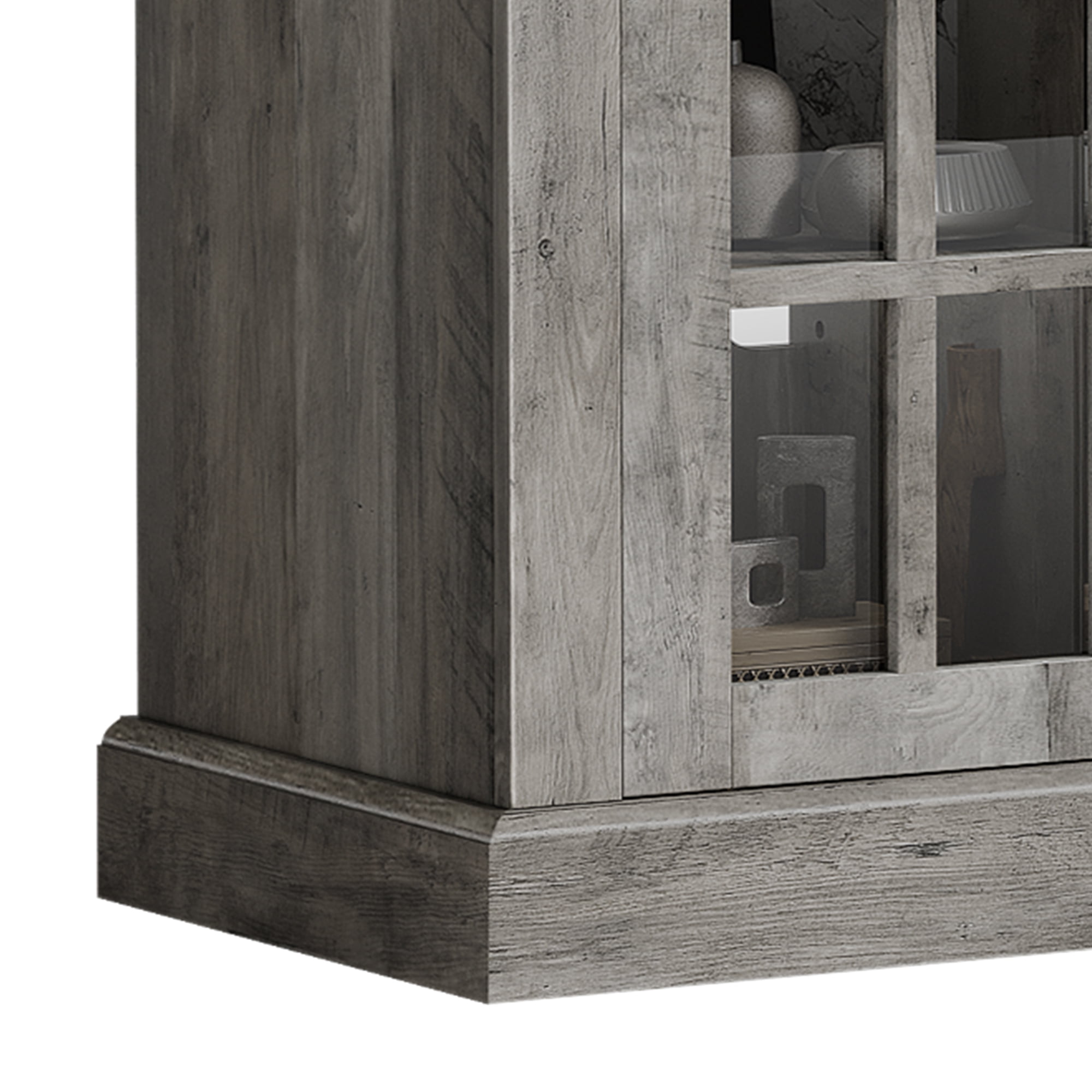 Dextrus Farmhouse LED TV Stand for TVs up to 65'', Wood TV Media Console Entertainment Center for Living Room, Rustic Gray