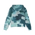 thumbnail image 3 of Xyxonk Camo Hoodies for Girls Zip Up Toddler & Kids 10-12 Years Long Sleeve Maple Leaf Graphic Trendy Camouflage Sweatshirt Jacket with Pocket Winter Lightweight Fleece Outfits Coat,Blue 120, 3 of 4