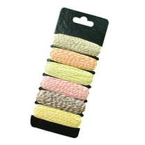 KALLORY 6Pcs Wrapping Cotton Twine for present Packaging Soft Cotton Rope Assorted Color 7.5m Roll