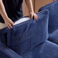 thumbnail image 5 of Ktaxon Modular Sectional Sofa with Movable Ottoman, Corduroy L-Shaped Couch with Wood Frame and Legs Navy Blue, 5 of 8