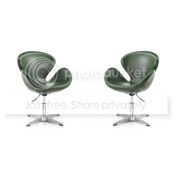 Raspberry Orange and Polished Chrome Wool Blend Adjustable Swivel Chair (Set of 2)