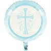 Divinity Blue Cross Metallic Foil Mylar Balloon 18" Baptism Confirmation Communion Christening