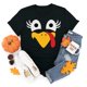 thumbnail image 1 of ICHUANYI Clearance Women's Vintage Thanksgiving Day Printing Pattern Casual Short Sleeve Tops Blouse(Black, M) ICHUANYI WER2023081501698, 1 of 7