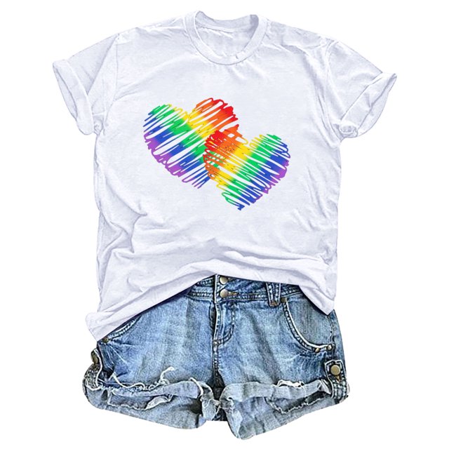 Fiudx Ofertas Flash Artículos En Oferta Blusa de Manga Corta con Estampado de Moda para Mujer, Divertida Camiseta con Cuello Redondo