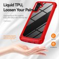 thumbnail image 6 of ELEHOLD Rugged Clear Case for Samsung Galaxy A14 5G 2023 Hybrid Hard PC Crystal Clear Back+Soft TPU Shockproof Design Slim Lightweight Support Wireless Charging - Red, 6 of 8