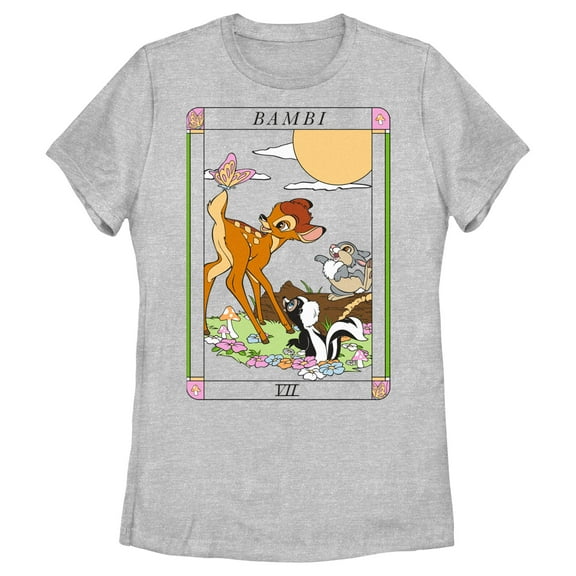 Women's Bambi Tarot Card Scene  Graphic Tee Athletic Heather 2X Large