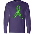 thumbnail image 3 of Inktastic Mental Health Awareness Ribbon with Green Hearts Long Sleeve T-Shirt, 3 of 5
