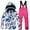 Hot Pink, variant on Teens Ski Jacket and Suspender Pants Set Boys Girls 2 Piece Waterproof Windproof Colorful Print Snow Suit with Hood for Boys Girls Winter Outdoor Skiing Snowboarding Blue Size 12-14 Years