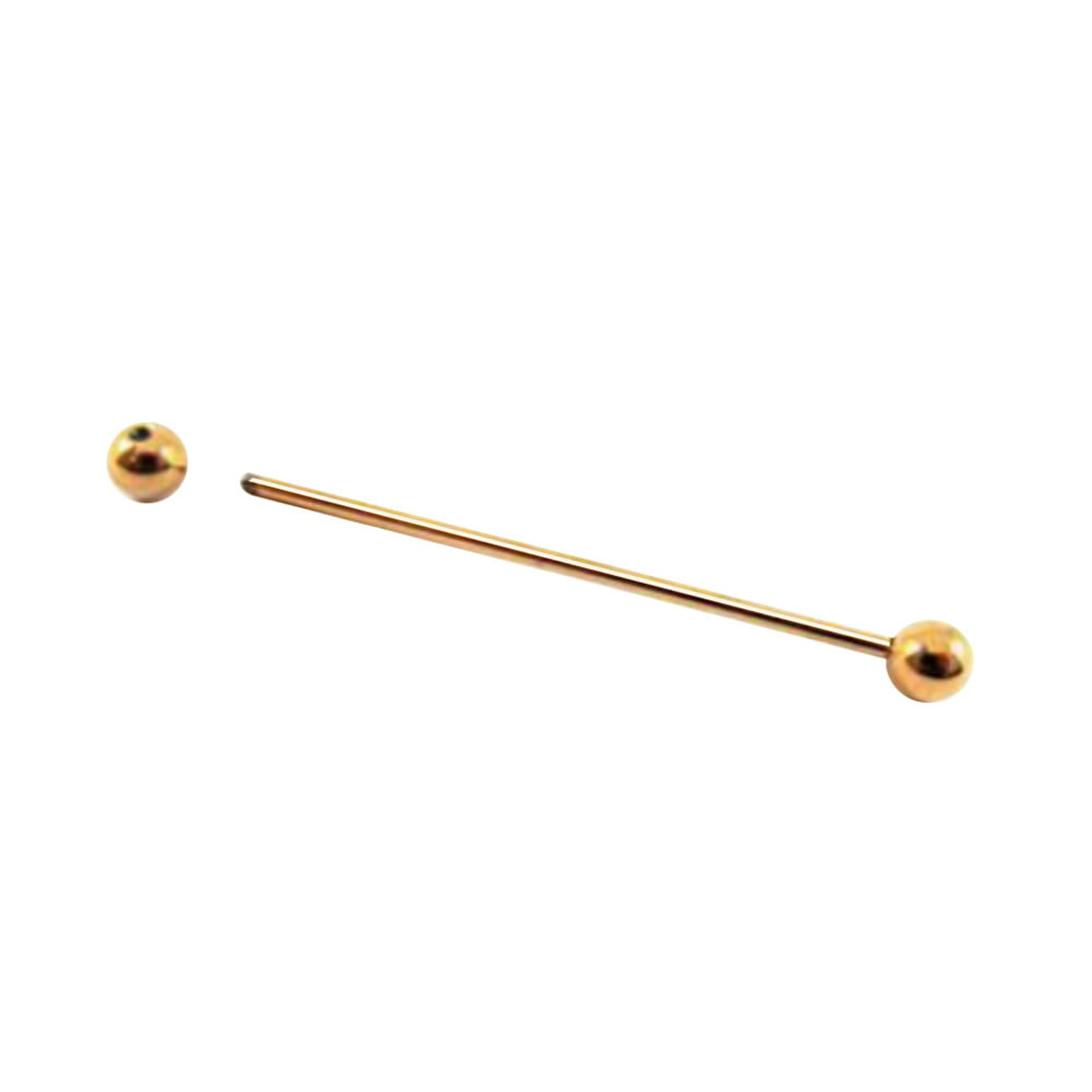 NEW Gold Tone Collar Bar Barbell Design Decorative Ball Screw End FREE P&P 