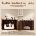 thumbnail image 2 of YDN Cat Litter Box Enclosure, Wooden Cat Washroom Furniture Striped Rolling Door, Pet House, Fit Most of Litter Box, Walnut, 2 of 9