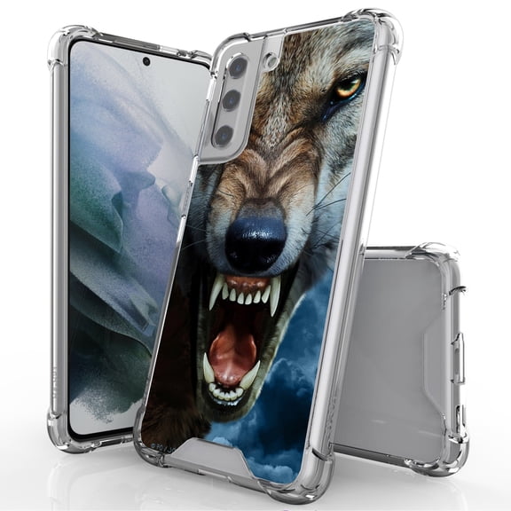 ANJ  Hybrid Slim Hard Back Cover Case Flexible Bumper for Samsung Galaxy S21 - Feral Wolf