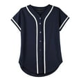 thumbnail image 4 of Ma Croix Womens Baseball Button Down Jersey Hip Hop Softball Athletic Short Sleeve Tee Sportswear, 4 of 6