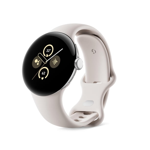 Google Pixel Watch 2 con lo mejor de Fitbit y Google - Frecuencia cardíaca, gestión del estrés, características de seguridad - Reloj inteligente Android - Caja de aluminio plateado pulido - Banda