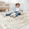 thumbnail image 7 of Ultrug Floral Area Rug Soft Non Slip Vintage Rugs for Living Room Bedroom Home Deocr Flower Carpet,5'x8',Beige, 7 of 7