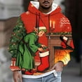 thumbnail image 2 of UVEASISHA Funny Christmas Hoodie for Men Santa Claus Graphic Pullover Tops Big and Tall Fashion Hooded Sweatshirt Oversized Casual Drawstring Hoodies Red M, 2 of 8