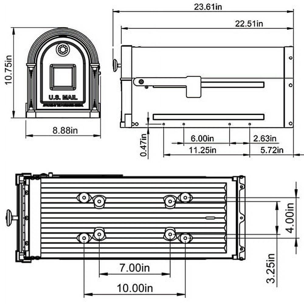 Gibraltar Mailboxes Garrison Large, Steel, Post Mount Mailbox, Venetian Bronze, GM160VB0
