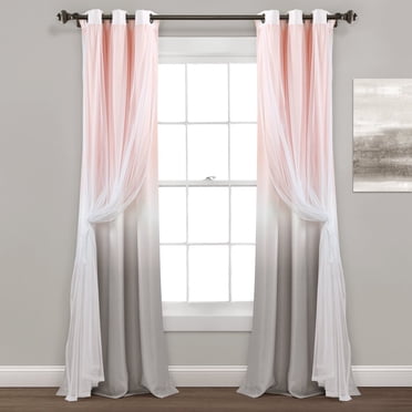 Lush Decor Umbre Fiesta Window Panel Light Filtering - Blush/Gray -Single- 84 x 38