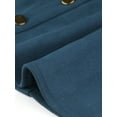 thumbnail image 5 of INSPIRE CHIC Women's Faux Suede Button Front A-Line High Waisted Mini Short Skirt M Peacock Blue, 5 of 6